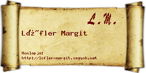 Löfler Margit névjegykártya
